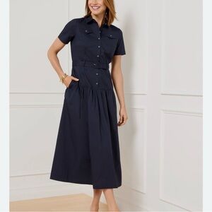 NWT Talbots Navy Belted Shirt Dress